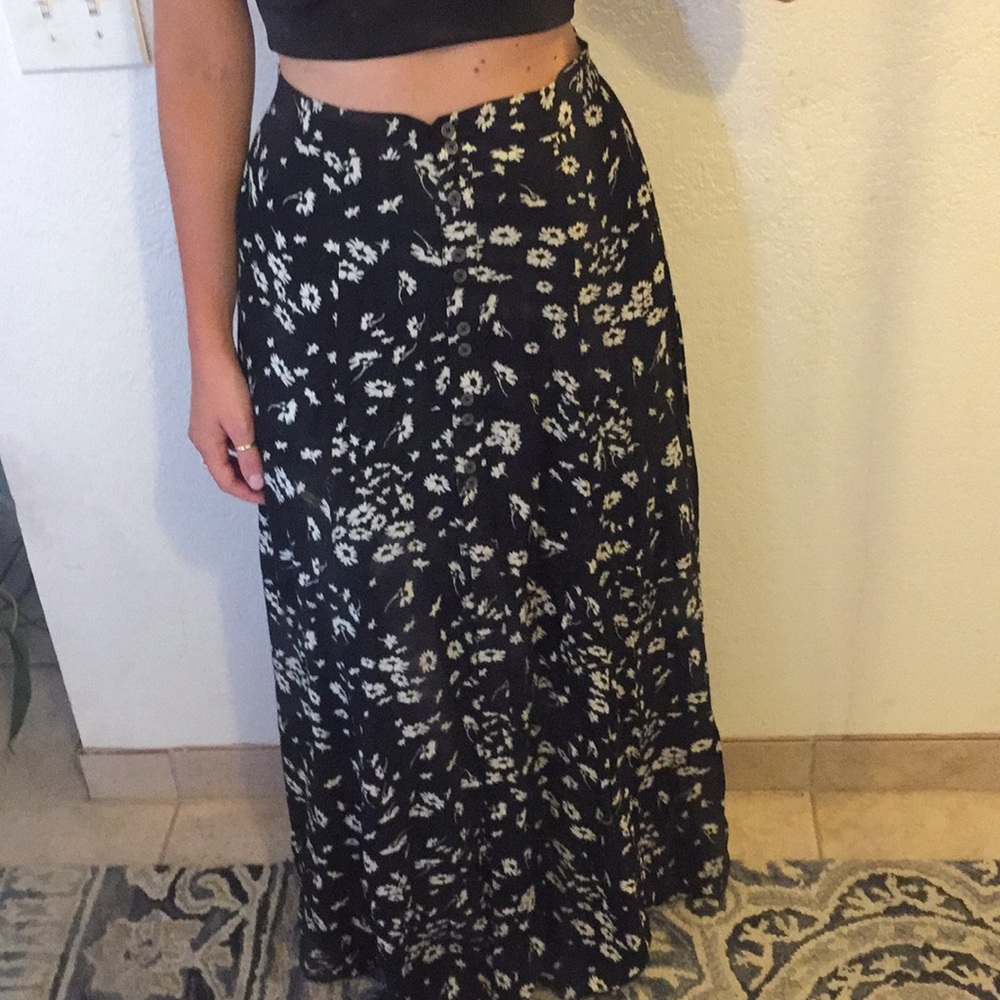 Out from Under floral maxi skirt